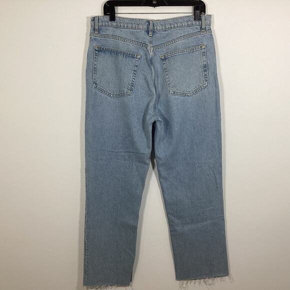 Reformation Jeans Cynthia High Rise Straight Crop Women's 31 Raw Hem Button Fly - Picture 9 of 10